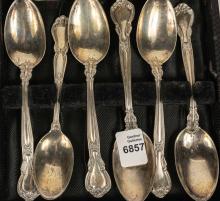 SET 6 STERLING SILVER SPOONS