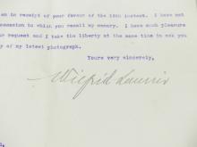 SIGNED WILFRID LAURIER LETTER