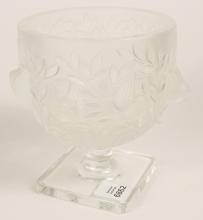 LALIQUE CRYSTAL PEDESTAL VASE