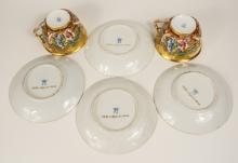 ANTIQUE GINORI CUPS & SAUCERS