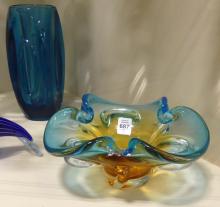 FIVE PIECES OF ART GLASS