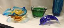 FIVE PIECES OF ART GLASS