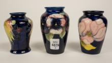 3 MOORCROFT VASES