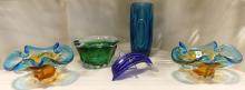 FIVE PIECES OF ART GLASS