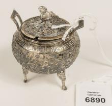 CHINESE SILVER COVERED POT