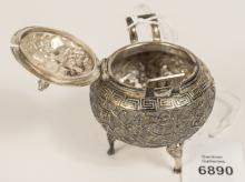 CHINESE SILVER COVERED POT