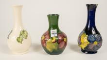 3 MOORCROFT VASES