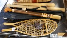 FISHING CLUBS, CREEL AND CHILD'S SNOWSHOES