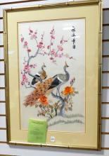 THREE FRAMED CHINESE SILK EMBROIDERIES