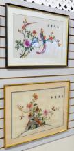 THREE FRAMED CHINESE SILK EMBROIDERIES