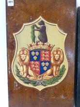 TWO "COAT OF ARMS" WOODEN PLAQUES