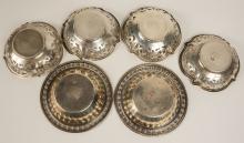 7 SMALL STERLING DISHES