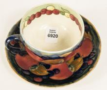 MOORCROFT CUP & SAUCER