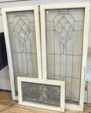 THREE ANTIQUE LEAD GLASS WINDOWS