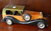 TWO WOODEN CAR MODELS