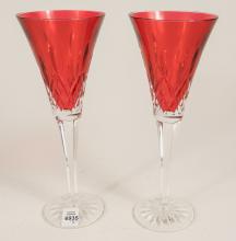 PAIR WATERFORD CRYSTAL FLUTES