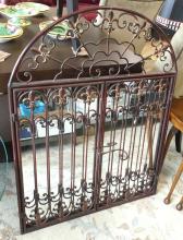 WROUGHT IRON "SHUTTERS" WALL MIRROR