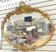 OVAL GILTWOOD WALL MIRROR