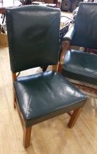 THREE GREEN LEATHER CHAIRS