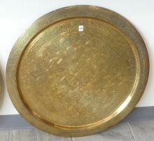 PAIR OF LARGE BRASS CHARGERS