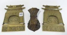 PAIR OF BOOKENDS AND LETTER CLIP
