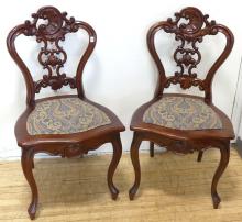 PAIR OF IMPORTED SIDE CHAIRS