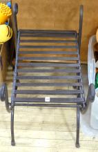 FOLDING WROUGHT IRON BENCH SEAT