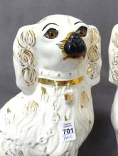 PAIR OF STAFFORDSHIRE "SPANIEL" FIGURINES