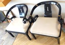 PAIR OF ASIAN LACQUER ARMCHAIRS