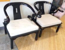 PAIR OF ASIAN LACQUER ARMCHAIRS