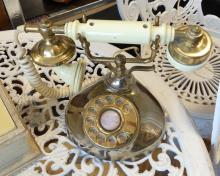 TWO FANCY ROTARY TELEPHONES