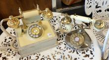 TWO FANCY ROTARY TELEPHONES