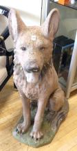 LARGE CEMENT "GERMAN SHEPHERD" GARDEN SCULPTURE