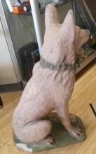 LARGE CEMENT "GERMAN SHEPHERD" GARDEN SCULPTURE