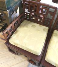 TWO-SECTION CHINESE ROSEWOOD SETTEE