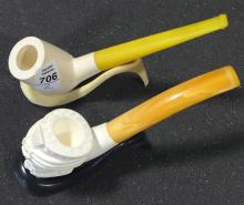 TWO MEERSCHAUM PIPES