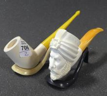 TWO MEERSCHAUM PIPES