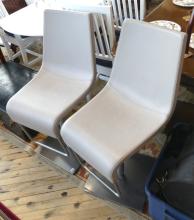 PAIR OF ITALIAN LEATHER BAR STOOLS