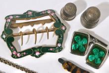 ENAMELED BELT BUCKLE, ETC.