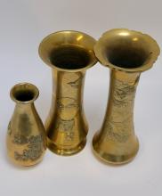 JAPANESE BRASS VASES
