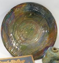 FIVE PIECES OF ARTISAN POTTERY