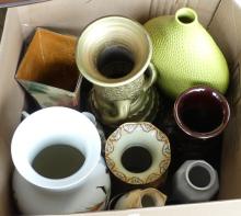 BOX LOT OF VASES