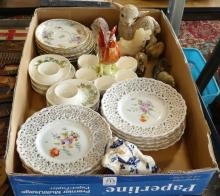 BOX OF CHINA AND FIGURINES