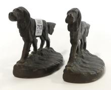 PAIR OF BRONZE "DOG" BOOKENDS