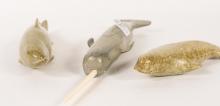 THREE INUIT SOAPSTONE CARVINGS