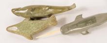 THREE INUIT SOAPSTONE CARVINGS