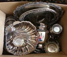 TWO BOX LOTS OF SILVERPLATE