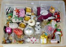BIN OF CHRISTMAS ORNAMENTS