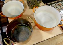 ENAMEL CAST IRON AND COPPER COOKWARE