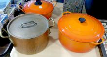 ENAMEL CAST IRON AND COPPER COOKWARE